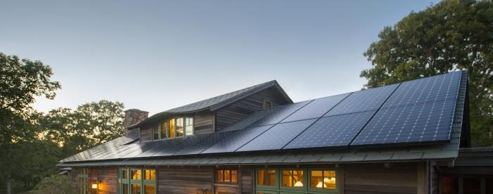 u series solar panel on residential roof